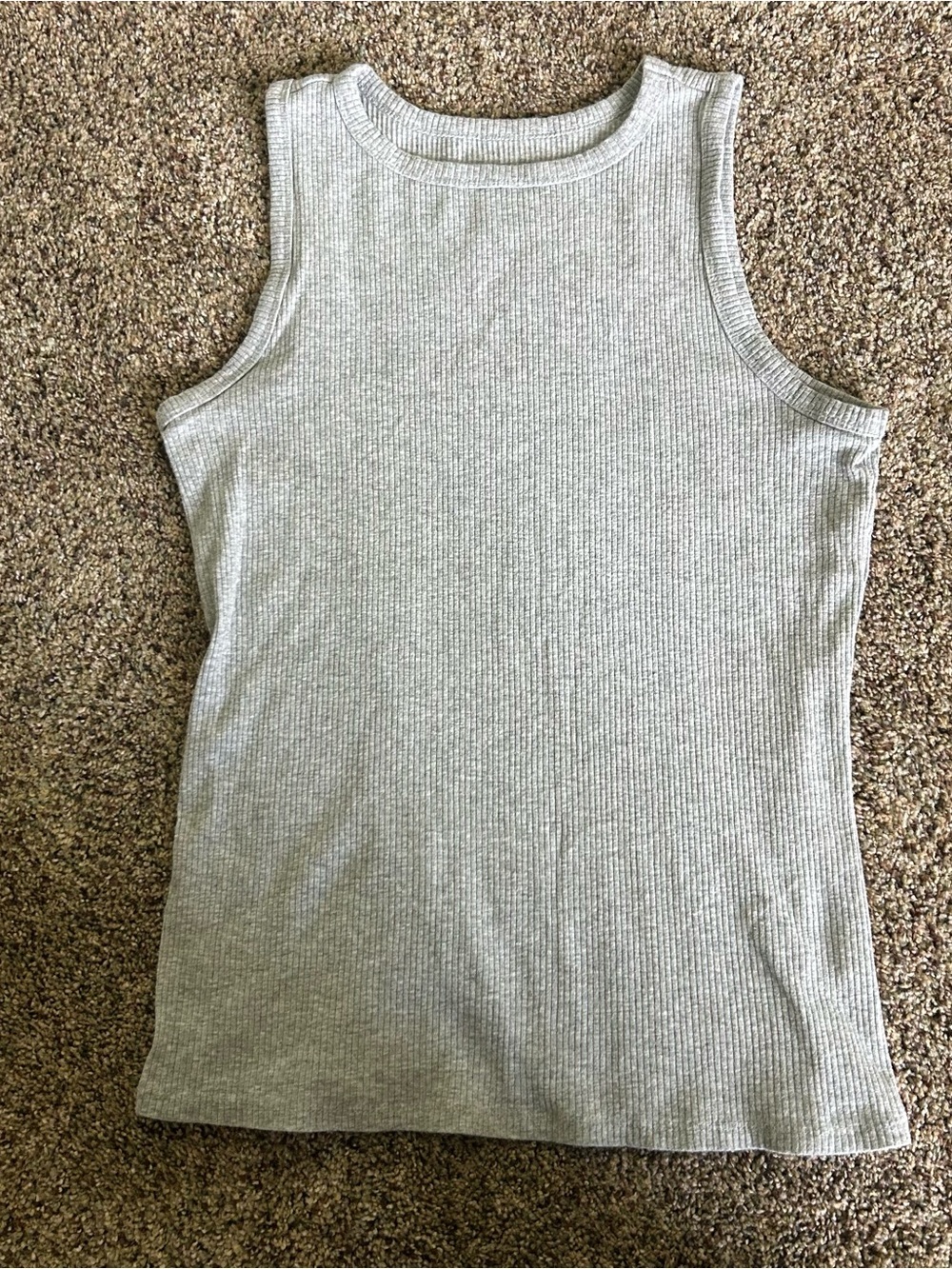 Nine West Light Gray Ribbed Tank Top